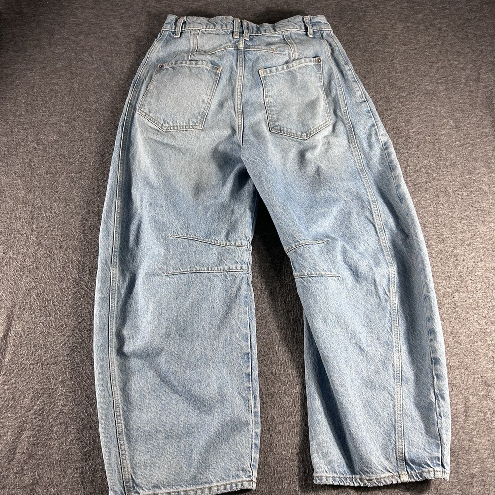 We The Free Good Luck Mid-Rise Barrel Jeans Size 28 Boho Hippie Button Fly - Picture 3 of 10